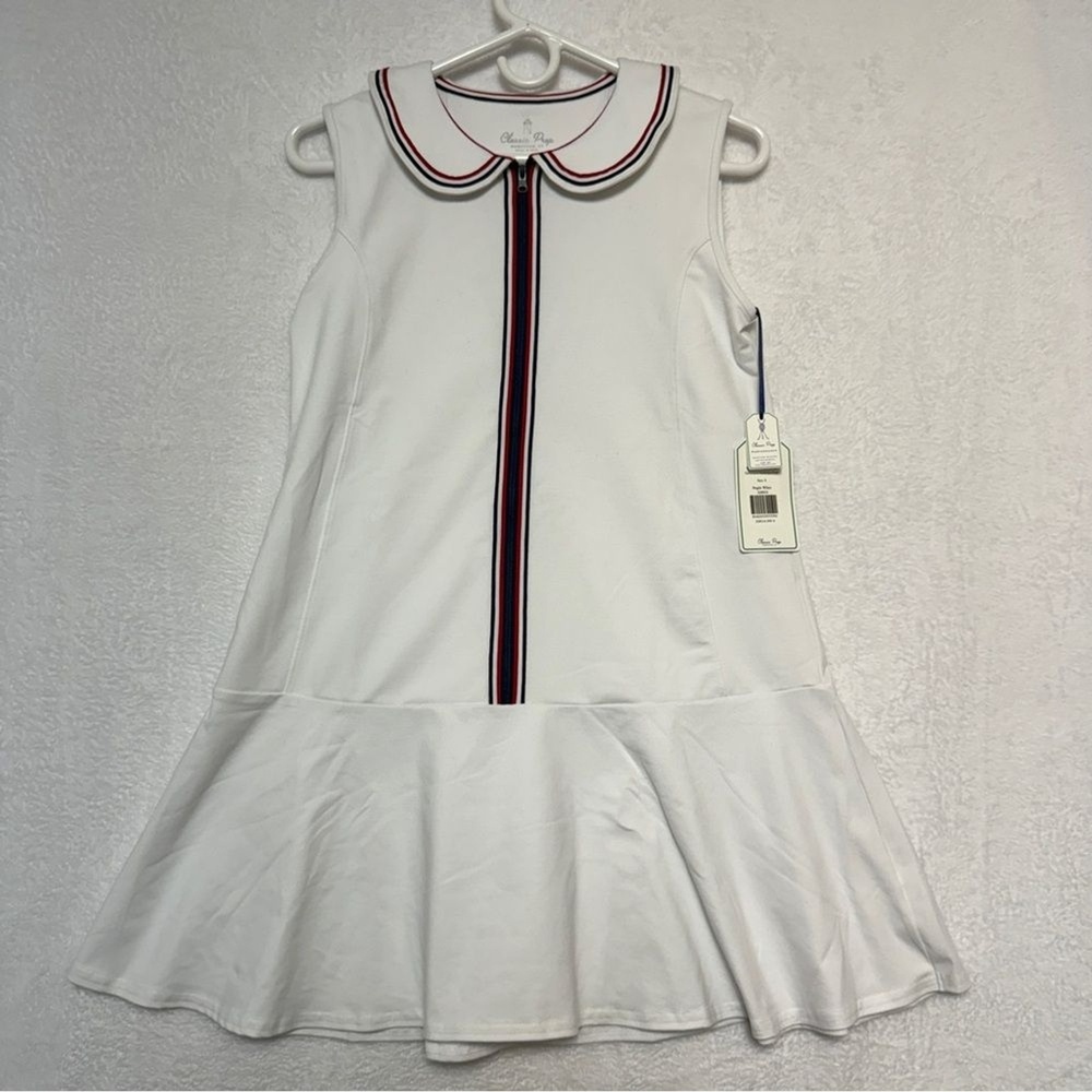 NWT Classic Prep Vivian Bright White Performance Americana Tennis Dress Small